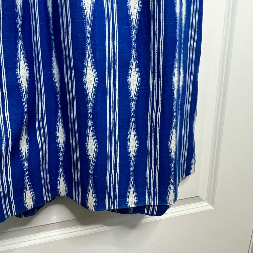 Anthropologie MADCHEN Skywriter Ikat Print Silk Linen Blend Maxi Dress Size 6 - Picture 15 of 15